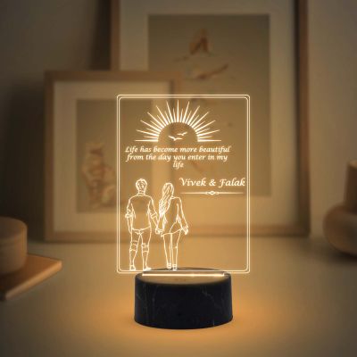 Personalized 3D Illusion Led Lamp Special For Anniversary